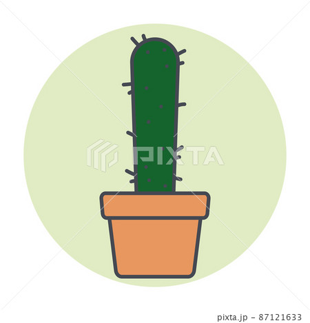 Isolated green cactus on a colored circle frame Vector Isolated green cactus on a colored circle frame Vector 87121633