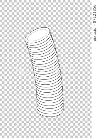 高く積み過ぎて傾く皿のイラスト。大食いを示すアイコン。 87121856