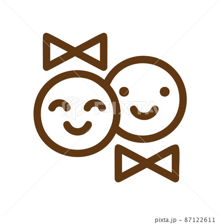 Hand drawn vector kids icon boy and girl, young man and woman. Illustration design for logo, concept banner element 87122611