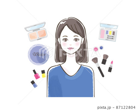 パーソナルカラー冬の女性セットイラスト素材 87122804