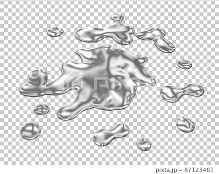 こぼれた水銀のイラスト素材 87123481