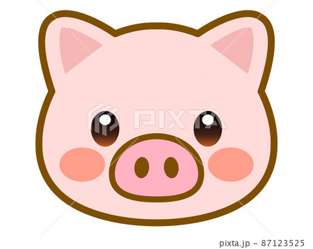かわいいブタの顔アイコン かわいいブタの顔アイコン 87123525
