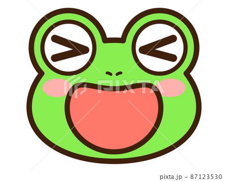 귀여운 개구리 얼굴 아이콘 3 - 스톡일러스트 [87123530] - Pixta