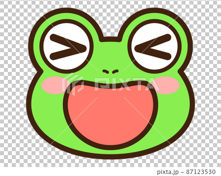 かわいいカエルの顔アイコン3のイラスト素材
