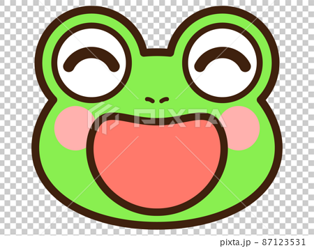 かわいいカエルの顔アイコン2のイラスト素材