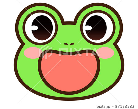 かわいいカエルの顔アイコンのイラスト素材