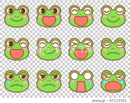 Frog face icon set 2 87123591