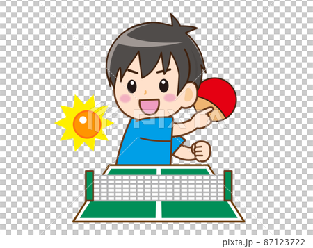 Illustration material of boy of table tennis club 5 87123722