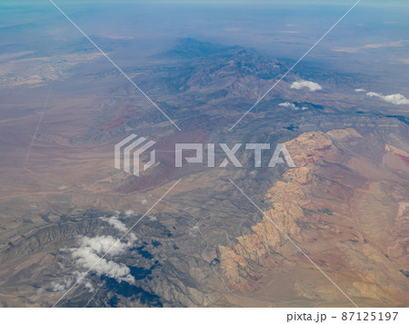 Aerial view of the Red Rock Canyon National Conservation Area landscape Aerial view of the Red Rock Canyon National Conservation Area landscape 87125197