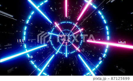 Glowing Red and Blue Light Beam in the Sci fi Technology Pattern Texture Background 87125699