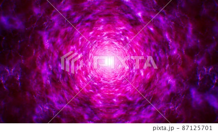 Glowing Psychedelic Vivid Neon Mist Cave Tunnel 87125701