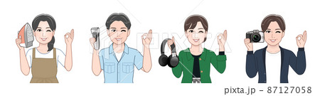 道具を持った4人の男女 87127058
