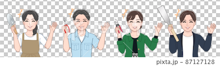 道具を持った4人の男女 87127128