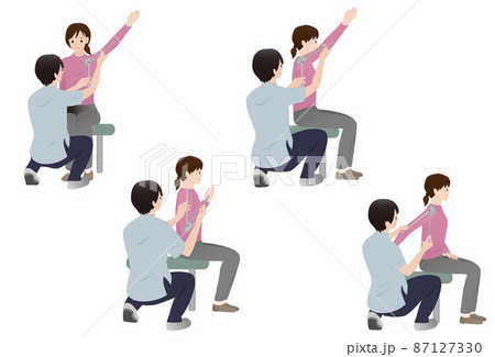 座位、上肢の関節可動域測定、ROM測定をする理学療法士か作業療法士 87127330