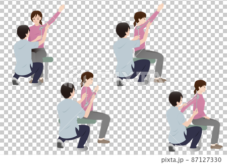 座位、上肢の関節可動域測定、ROM測定をする理学療法士か作業療法士 87127330