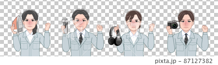 作業着を着て道具を持った職場の人々 87127382