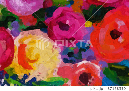 Abstract beautiful oil painting flower vintage illustration 87128550