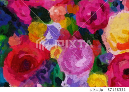 Abstract beautiful oil painting flower vintage illustration 87128551