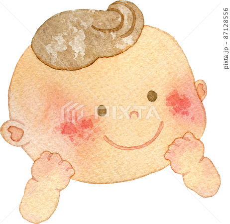 ワクワクしている赤ちゃんのイラストのイラスト素材