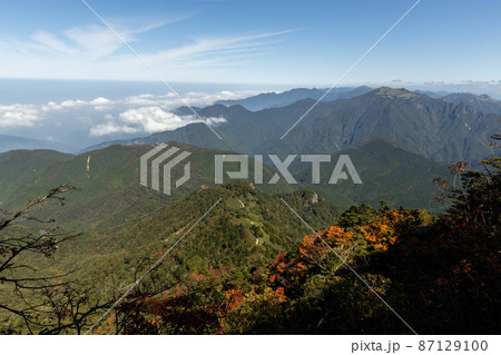 石鎚山（愛媛県）の山岳風景 87129100