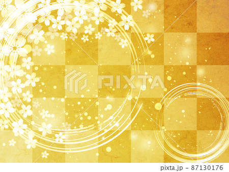 桜_市松模様_金箔背景1190 87130176