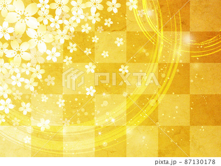 桜_市松模様_金箔背景1189 87130178