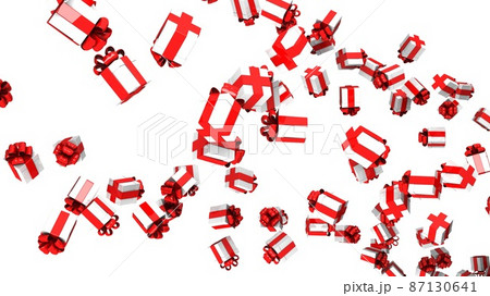 Gift boxes on white background. 87130641