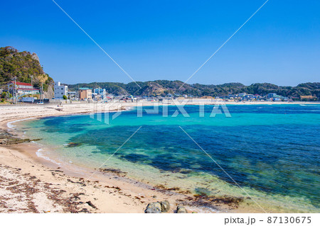 日本の渚百選　房総半島勝浦　守谷海岸（守谷海水浴場） 87130675