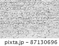 White grunge brick wall background. Empty texture 87130696