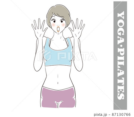 可愛い ヨガ、ピラティスインストラクター 驚く 可愛い ヨガ、ピラティスインストラクター 驚く 87130766