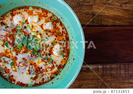 Tom Yam Koong soup with noodles Tom Yam Koong soup with noodles 87131655