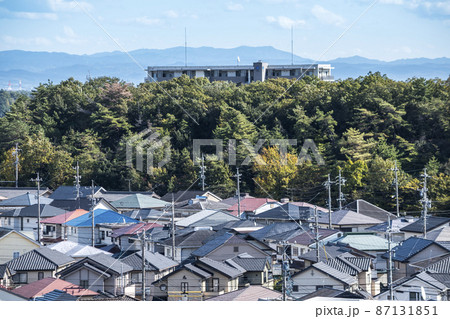 森を見る住宅地を見下ろす 87131851
