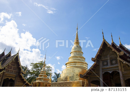 Phra Singh temple. landmark for tourist at Chiang Mai,Thailand. This temple in the old city center of Chiang Mai,Thailand. Phra Singh temple. landmark for tourist at Chiang Mai,Thailand. This temple in the old city center of Chiang Mai,Thailand. 87133155