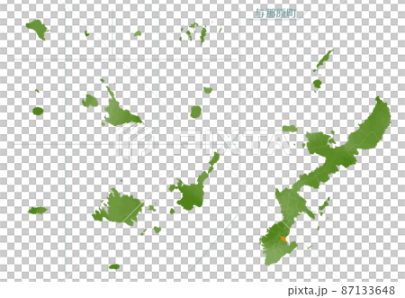 Watercolor-style map Yonabaru Town, Okinawa Prefecture 87133648