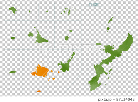 水彩風の地図　沖縄県　竹富町 87134048