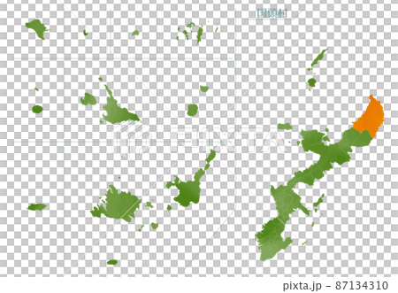 水彩風の地図 沖縄県 国頭村 水彩風の地図 沖縄県 国頭村 87134310