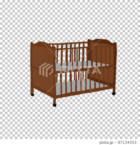 ベビーベッドの手書きイラスト素材のイラスト素材