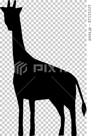 キリンのシルエットイラストのイラスト素材 [87135225] - PIXTA