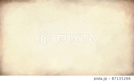 長方形のビンテージ風の羊皮紙　背景素材　ラスター素材 87135266