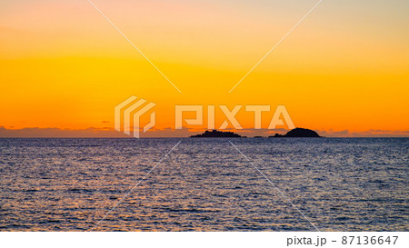 軍艦島を望む夕景 軍艦島を望む夕景 87136647