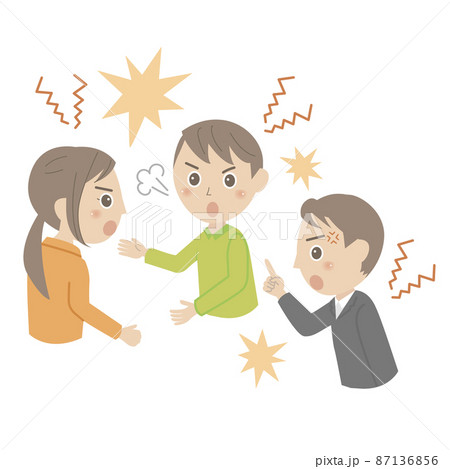 激しく言い争う人々 87136856