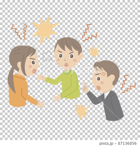 激しく言い争う人々 87136856