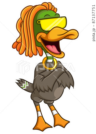 The cool duck is styling like a rapper and wearing sunglasses The cool duck is styling like a rapper and wearing sunglasses 87137751