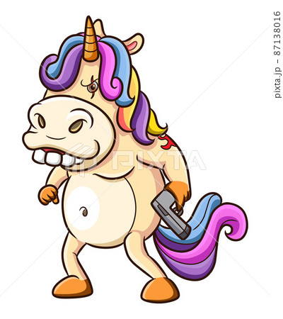 The crazy unicorn holding the shotgun The crazy unicorn holding the shotgun 87138016