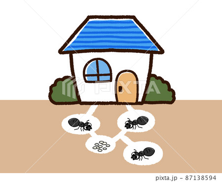 クロアリが住み着いている家の図解 クロアリが住み着いている家の図解 87138594