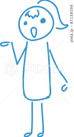 【青線】手抜き手書き女性人物イラスト【案内】 87138599