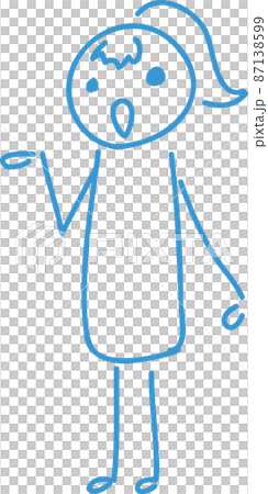 【青線】手抜き手書き女性人物イラスト【案内】 87138599