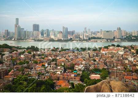 View of urban area, Xiamen from Mount Lit kong giam in gulangyu island 87138642