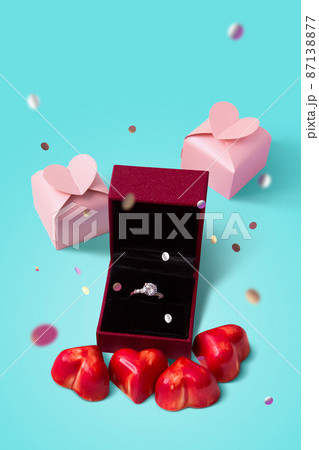 valentines love graphic poster with ring and giftbox 87138877