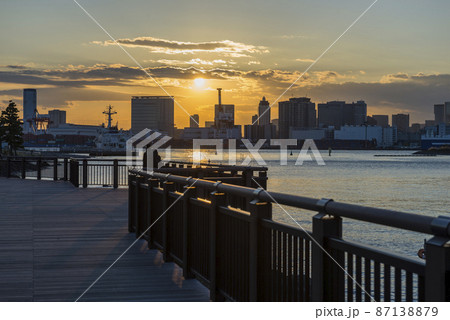 お台場　レインボーブリッジ　夜景　お台場海浜公園 87138879